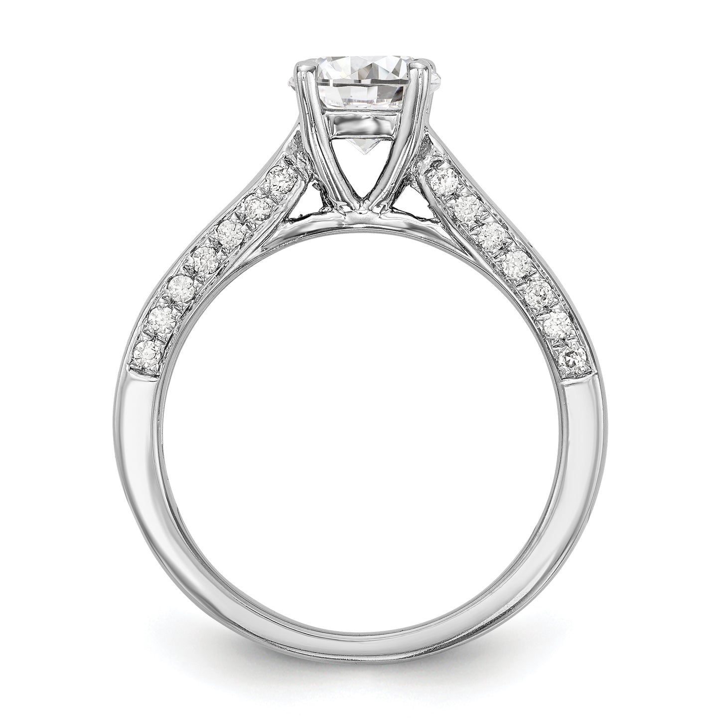 14K White Gold Simulated Diamond Engagement Ring