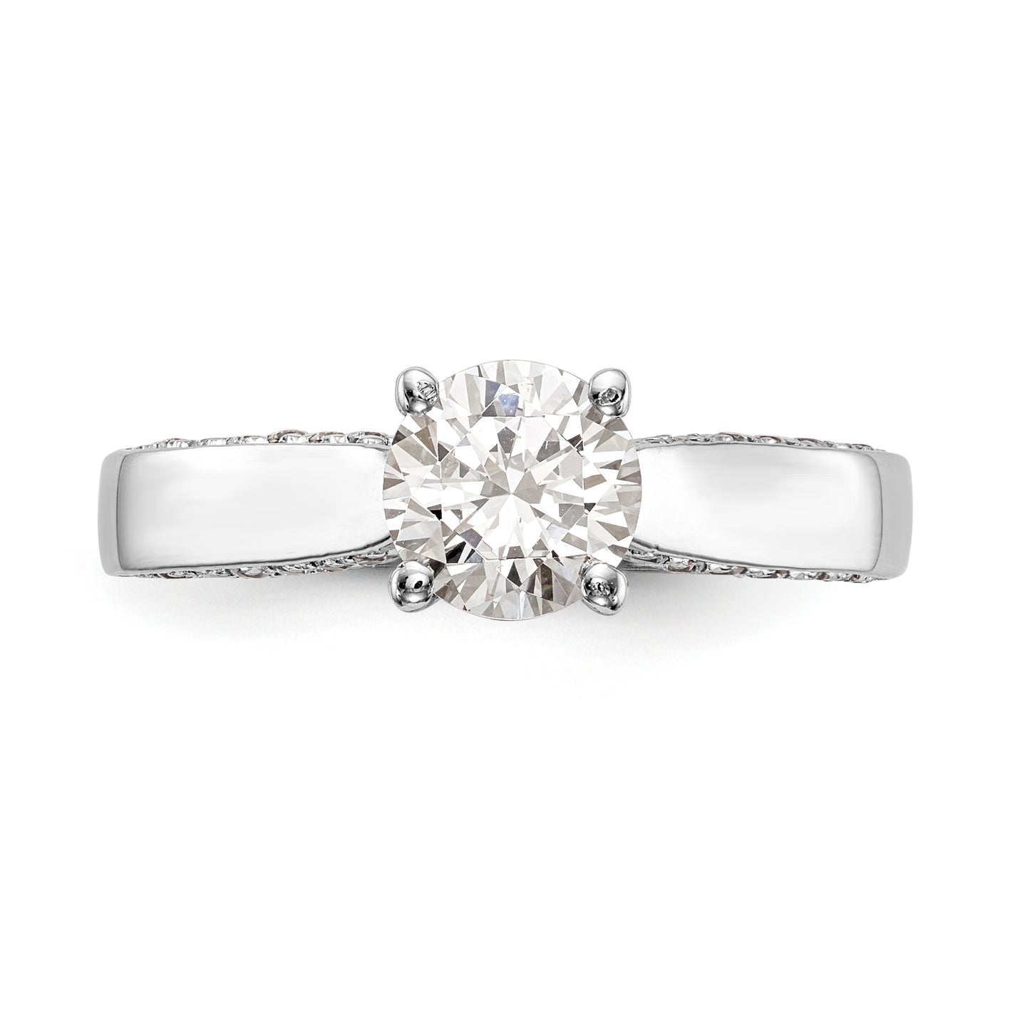 14K White Gold Simulated Diamond Engagement Ring