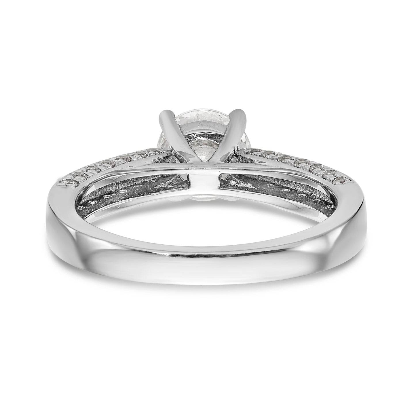 14K White Gold Simulated Diamond Engagement Ring