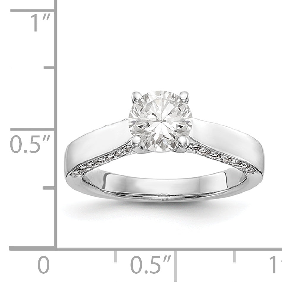 14K White Gold Simulated Diamond Engagement Ring