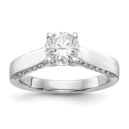 14K White Gold Simulated Diamond Engagement Ring