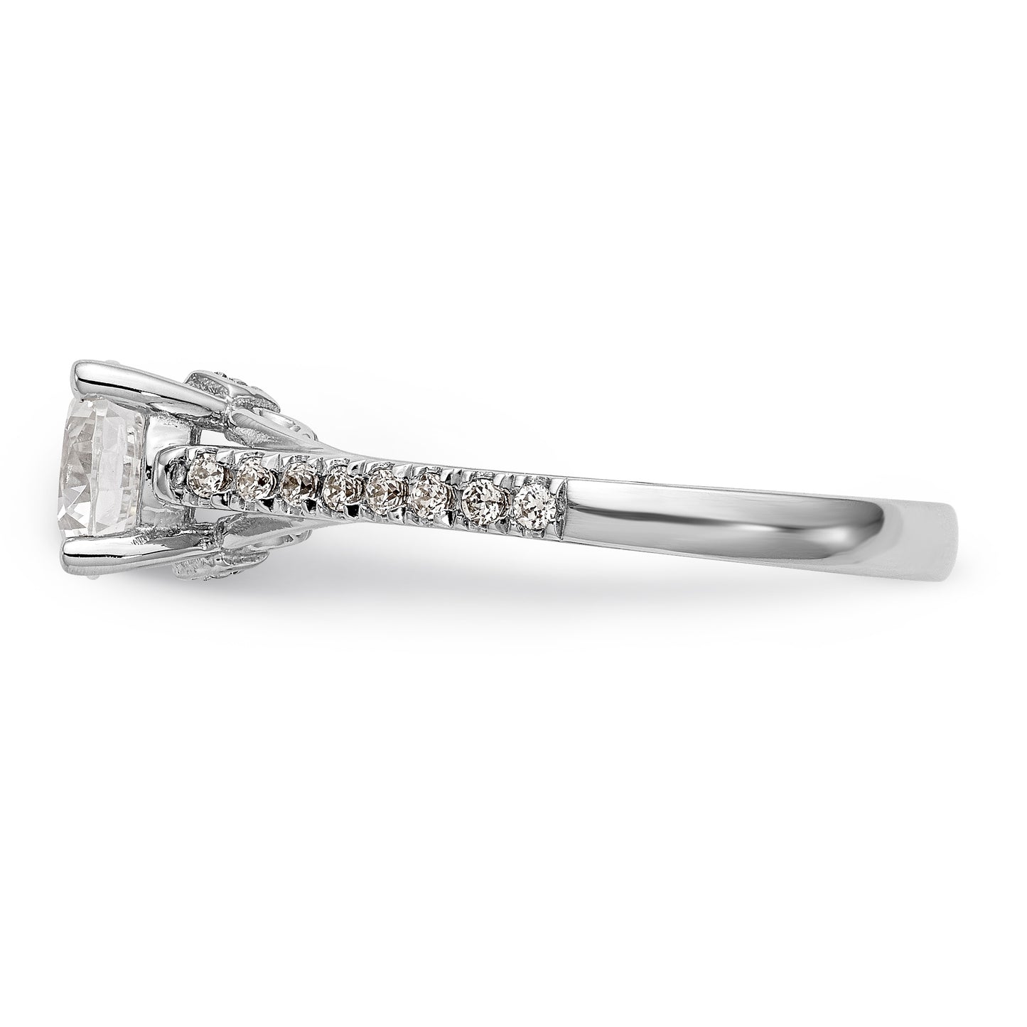 14K White Gold Simulated Diamond Engagement Ring