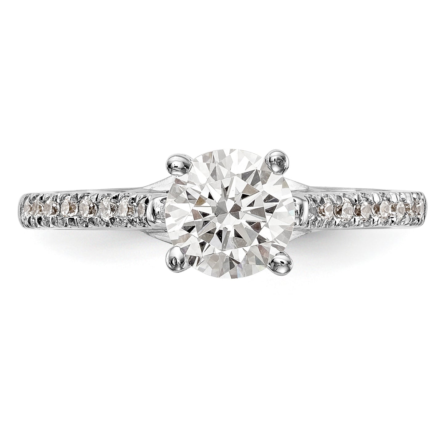 14K White Gold Simulated Diamond Engagement Ring