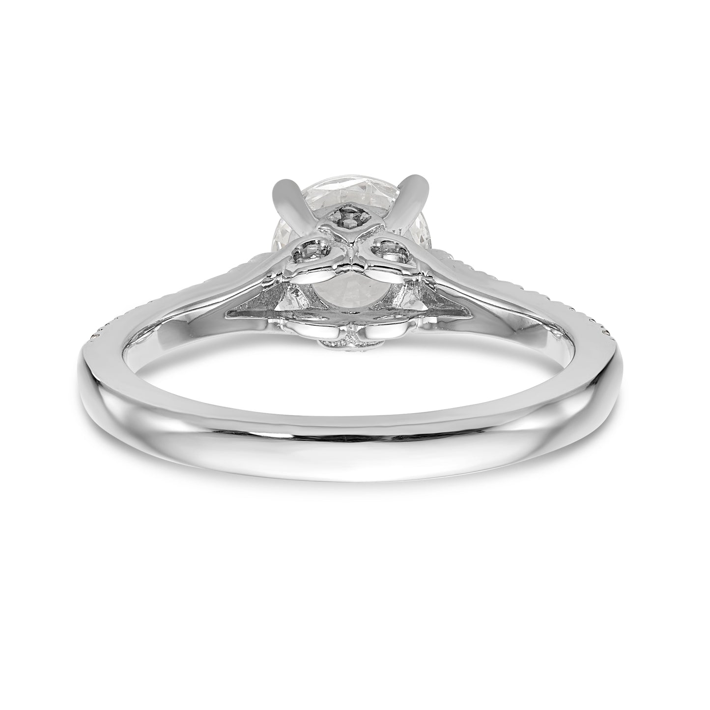 14K White Gold Simulated Diamond Engagement Ring