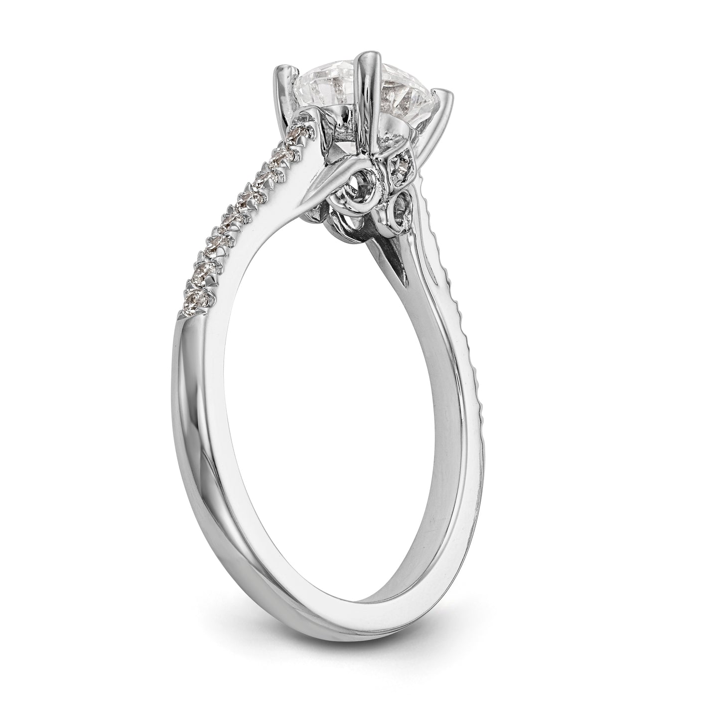 14K White Gold Simulated Diamond Engagement Ring