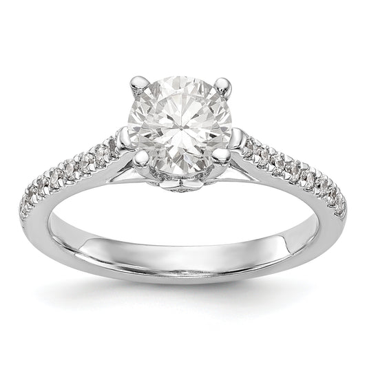 14K White Gold Simulated Diamond Engagement Ring