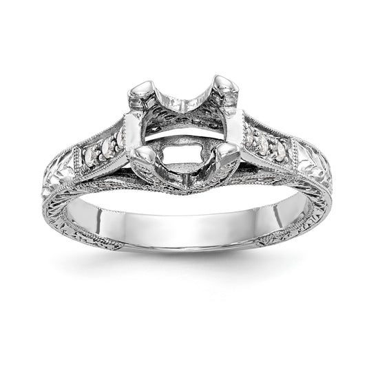 14K White Gold Simulated Diamond Engagement Ring