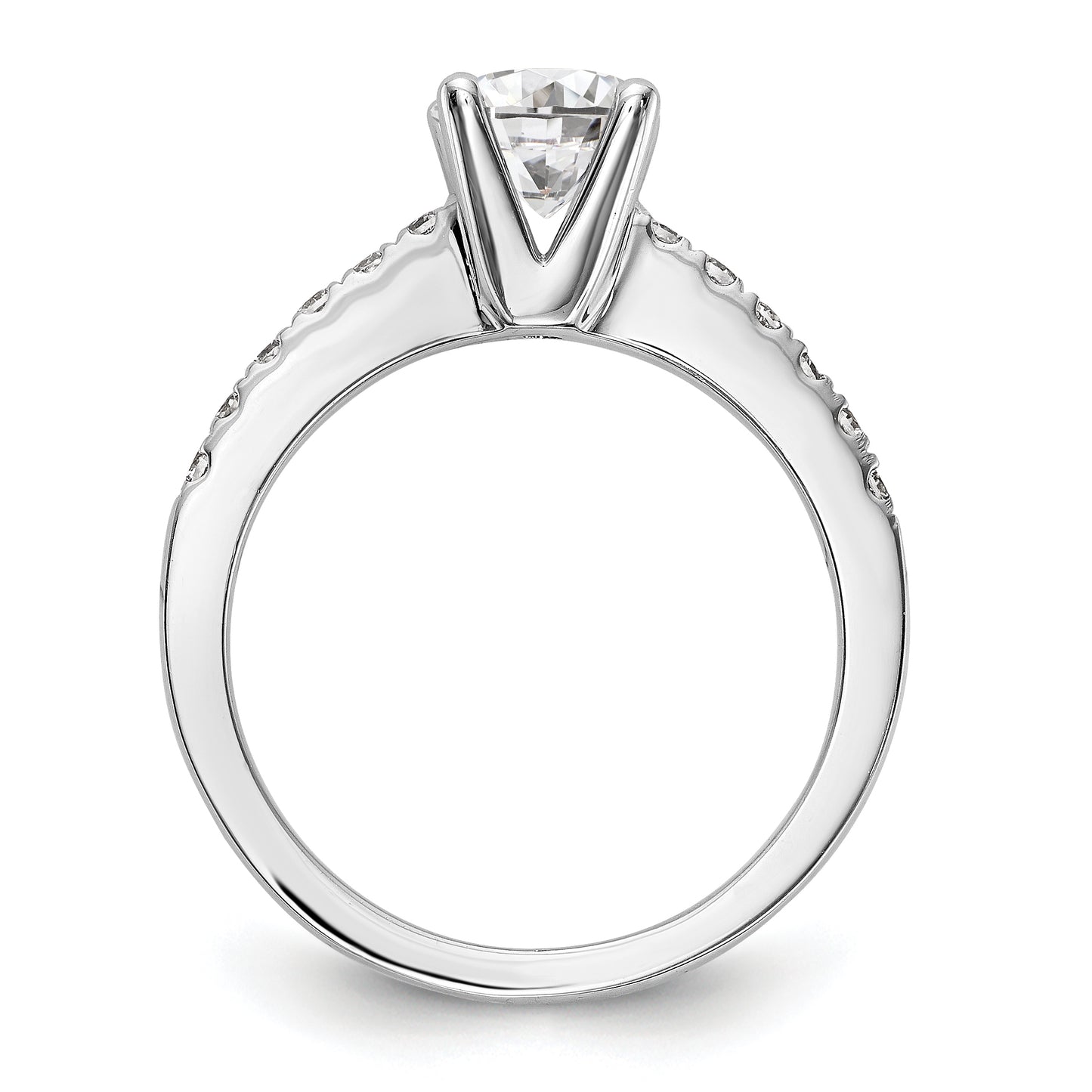 14K White Gold Simulated Diamond Engagement Ring