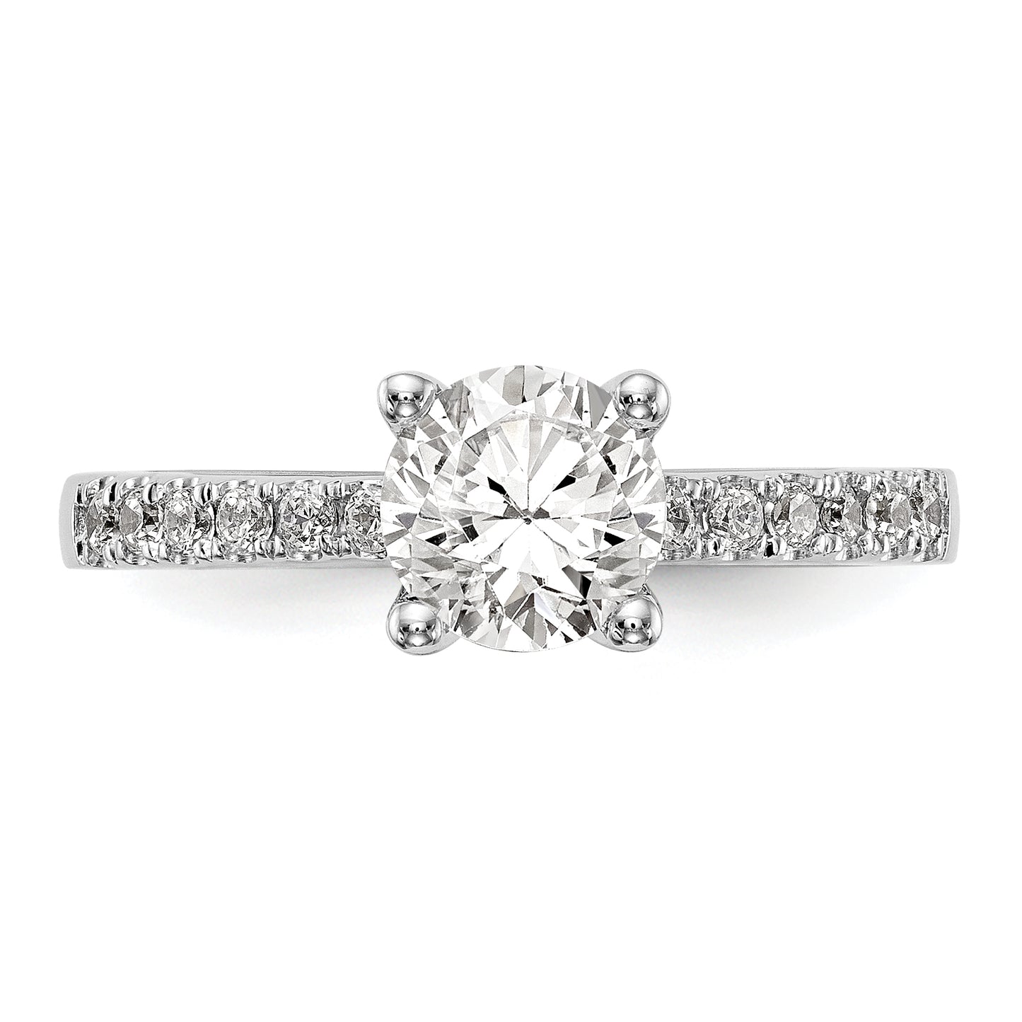 14K White Gold Simulated Diamond Engagement Ring