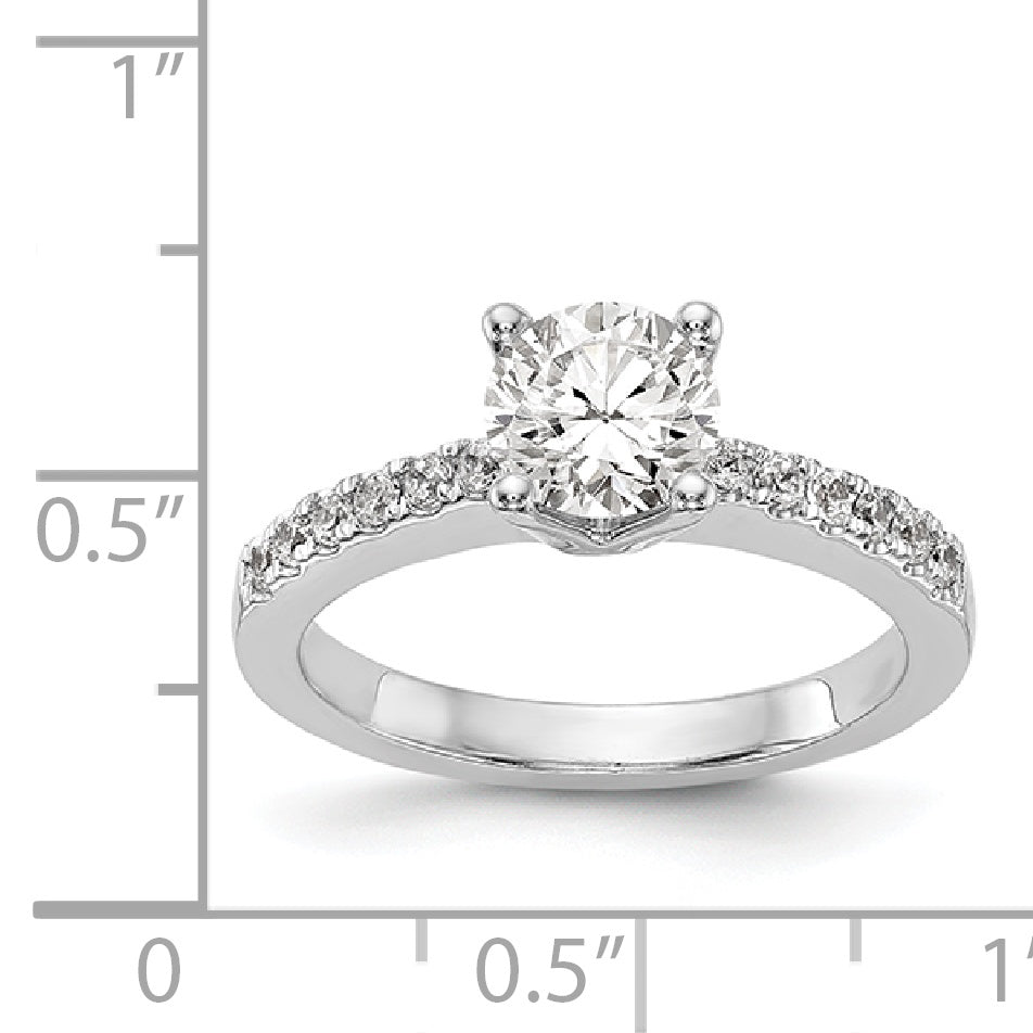 14K White Gold Simulated Diamond Engagement Ring