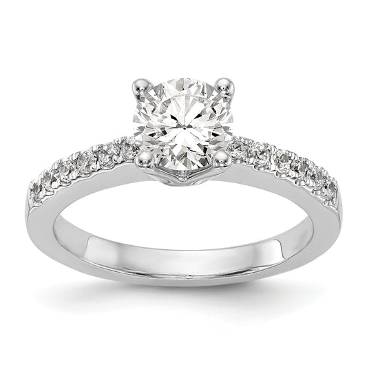 14K White Gold Simulated Diamond Engagement Ring