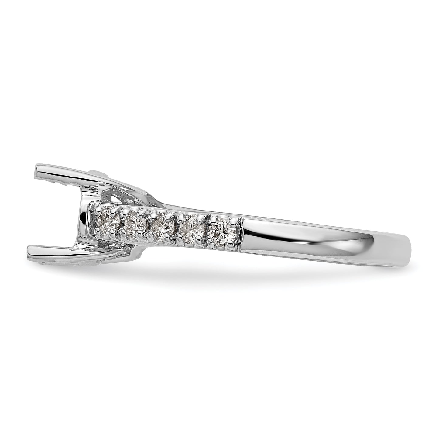 14K White Gold Simulated Diamond Engagement Ring