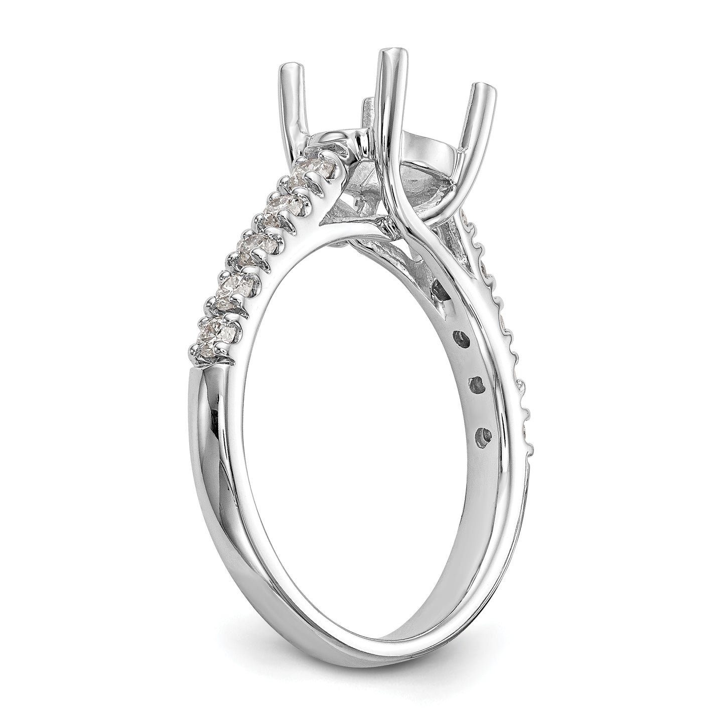 14K White Gold Simulated Diamond Engagement Ring