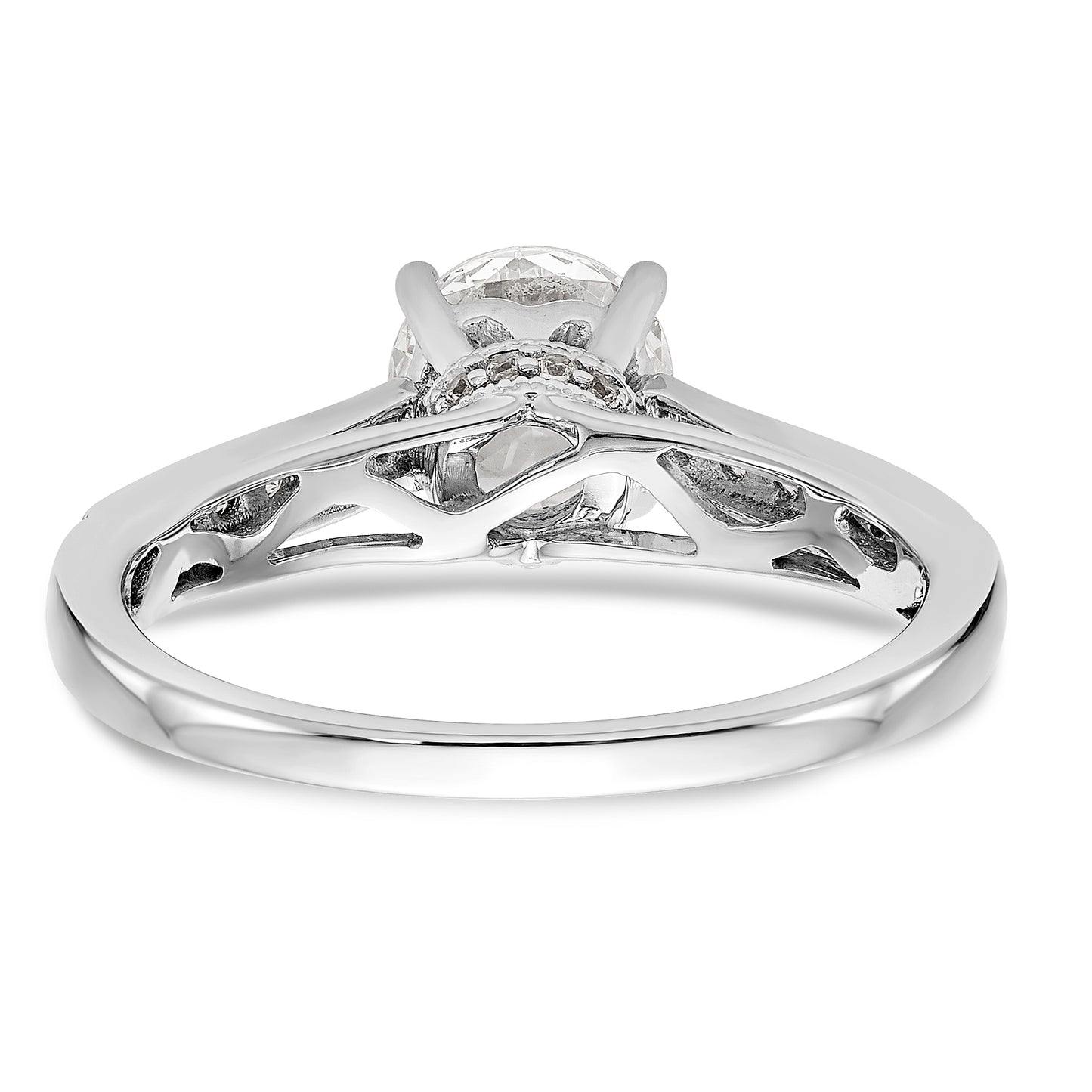 14K White Gold Simulated Diamond Engagement Ring