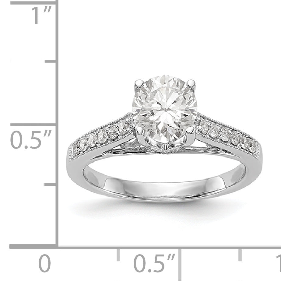 14K White Gold Simulated Diamond Engagement Ring