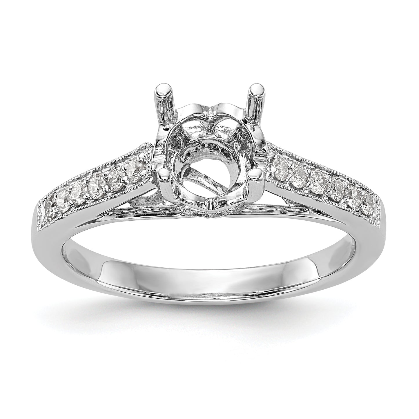 14K White Gold Simulated Diamond Engagement Ring