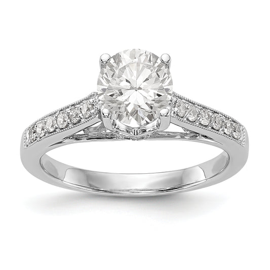 14K White Gold Simulated Diamond Engagement Ring