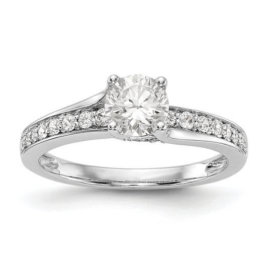 14K White Gold Simulated Diamond Engagement Ring