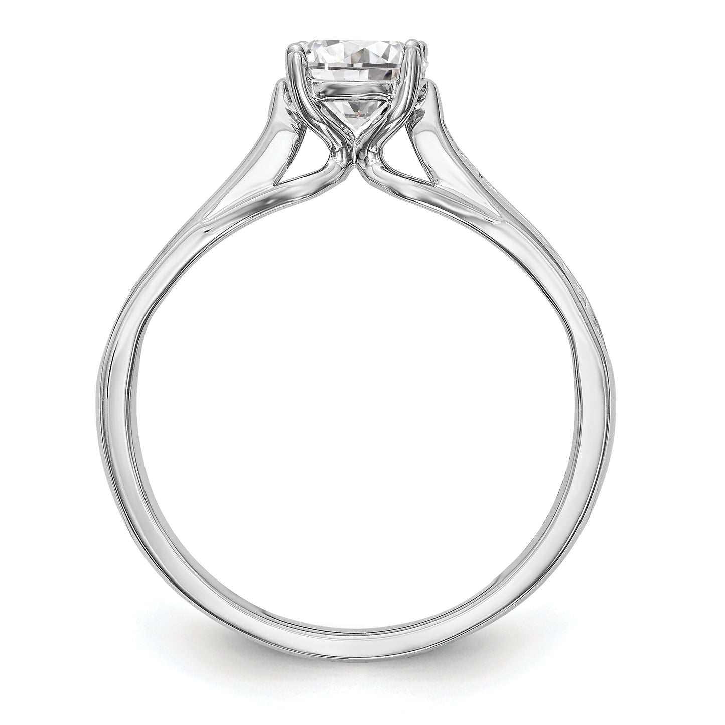 14K White Gold Simulated Diamond Engagement Ring