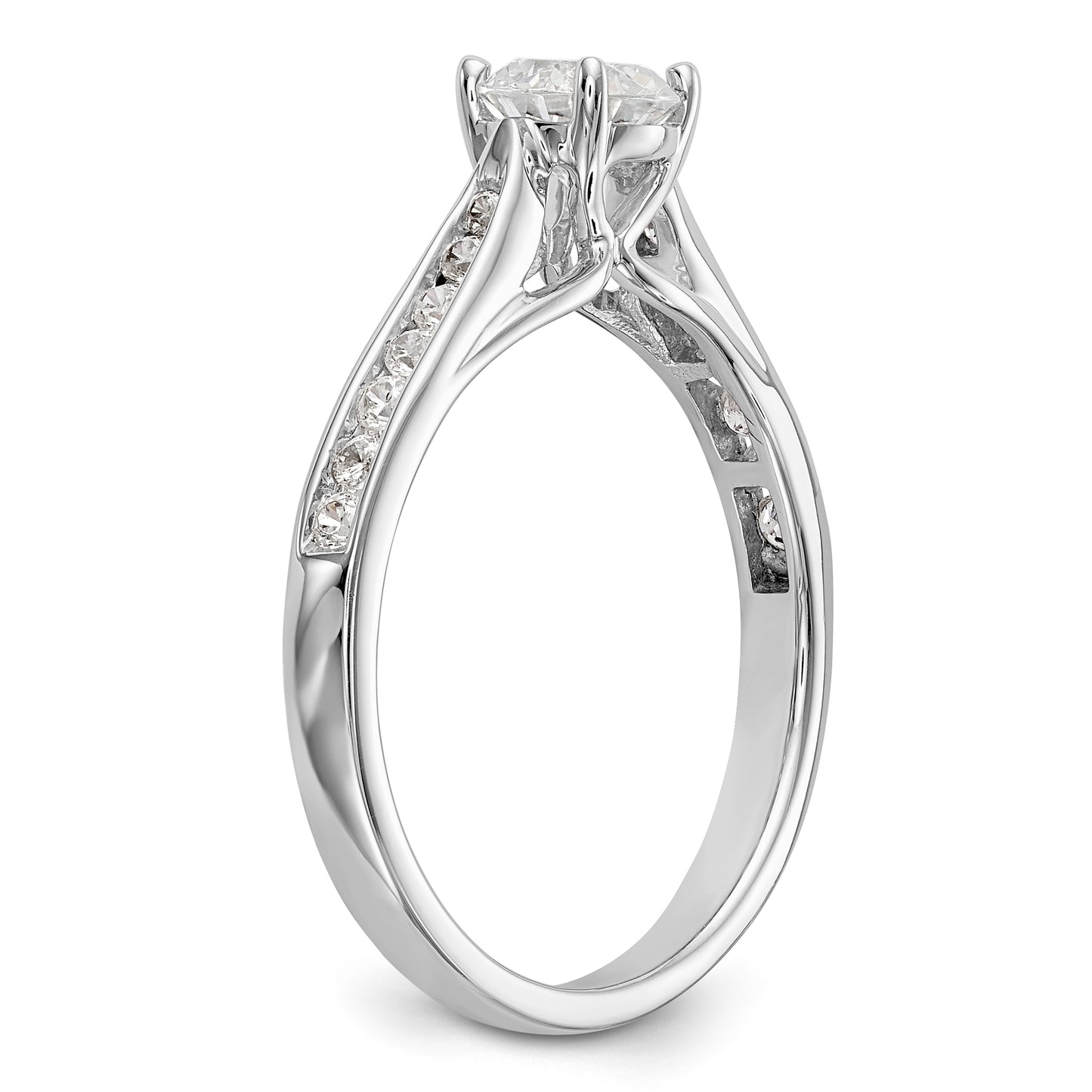 14K White Gold Simulated Diamond Engagement Ring