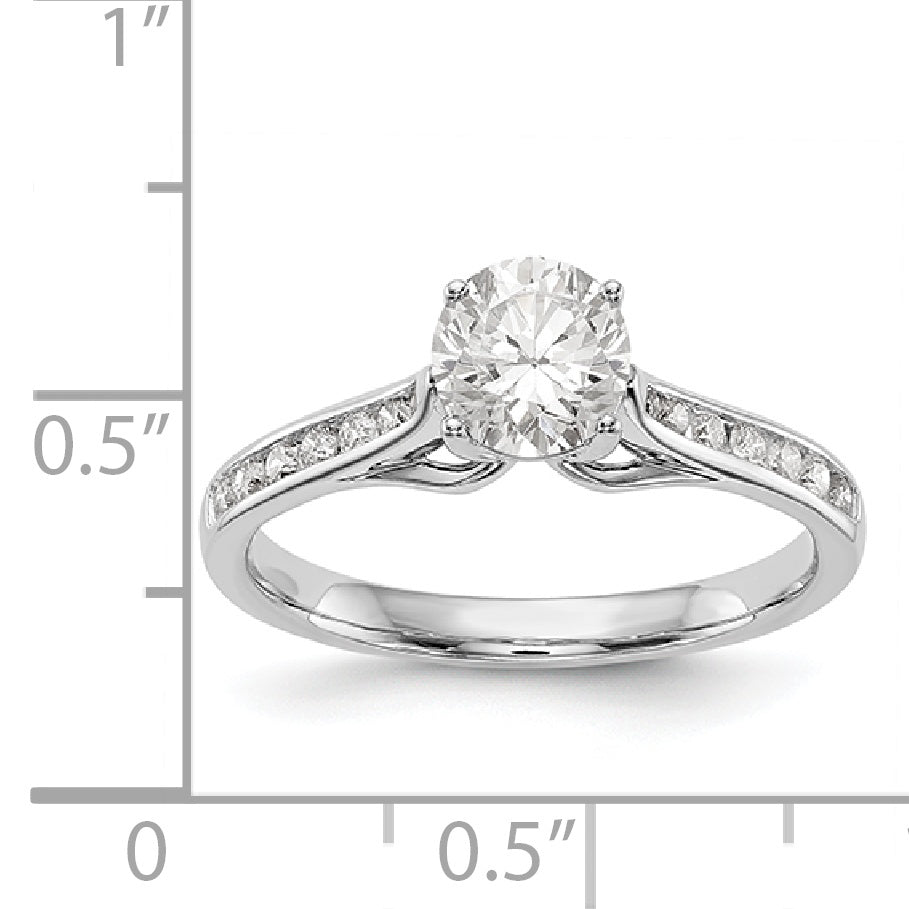 14K White Gold Simulated Diamond Engagement Ring