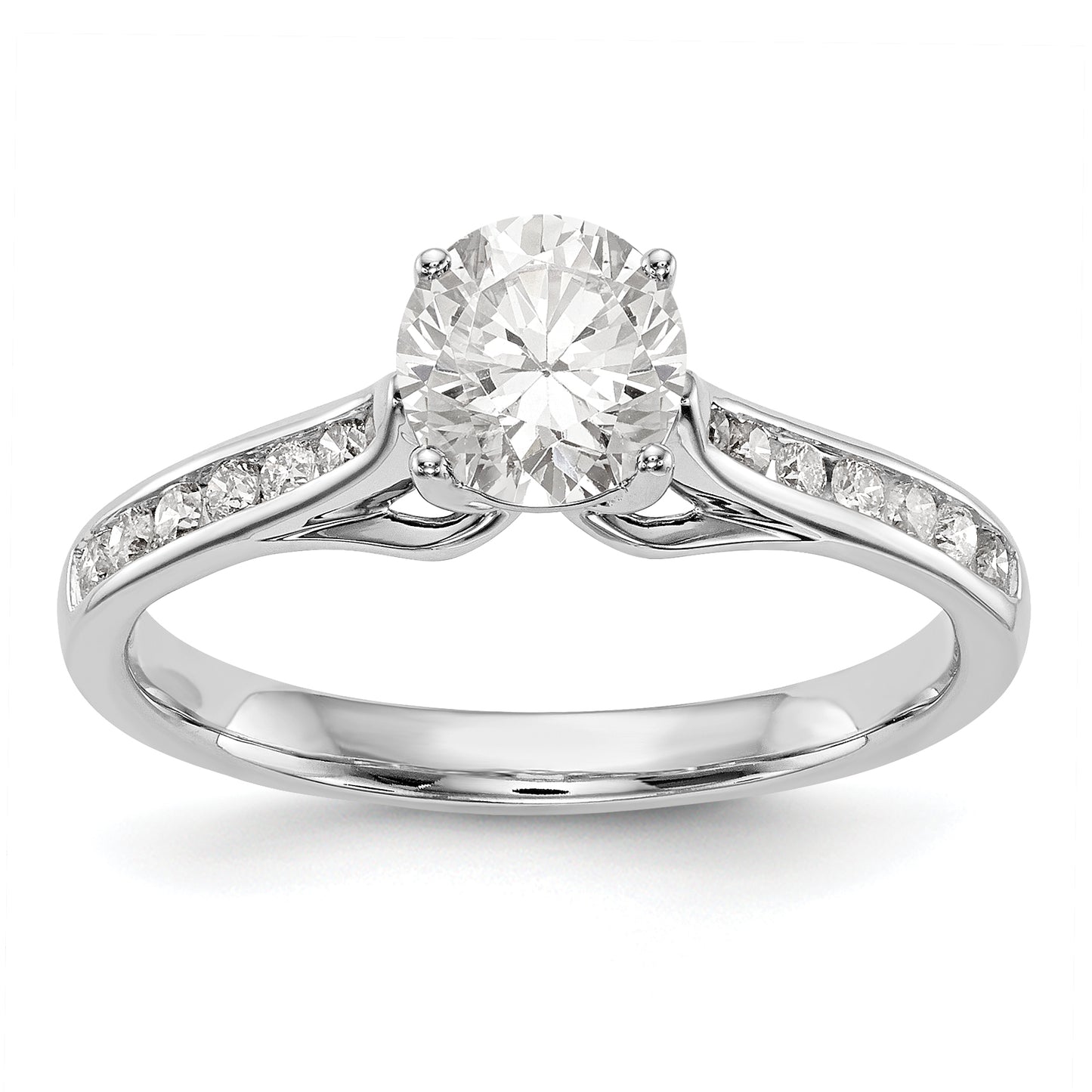 14K White Gold Simulated Diamond Engagement Ring