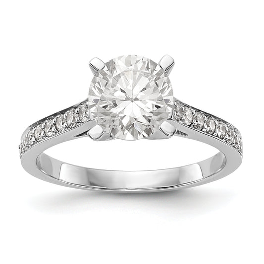 14K White Gold Simulated Diamond Engagement Ring