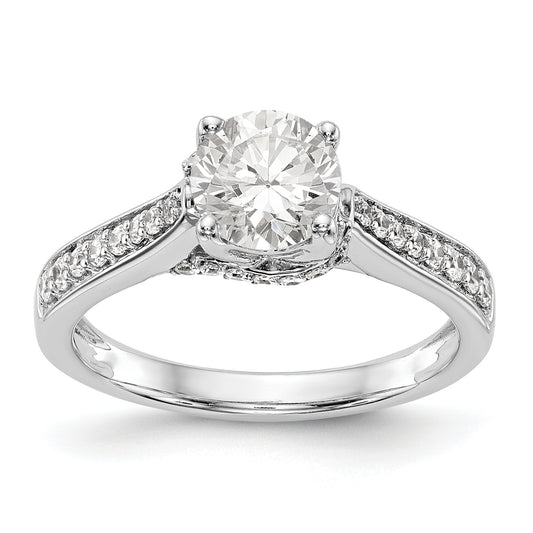 14K White Gold Simulated Diamond Engagement Ring