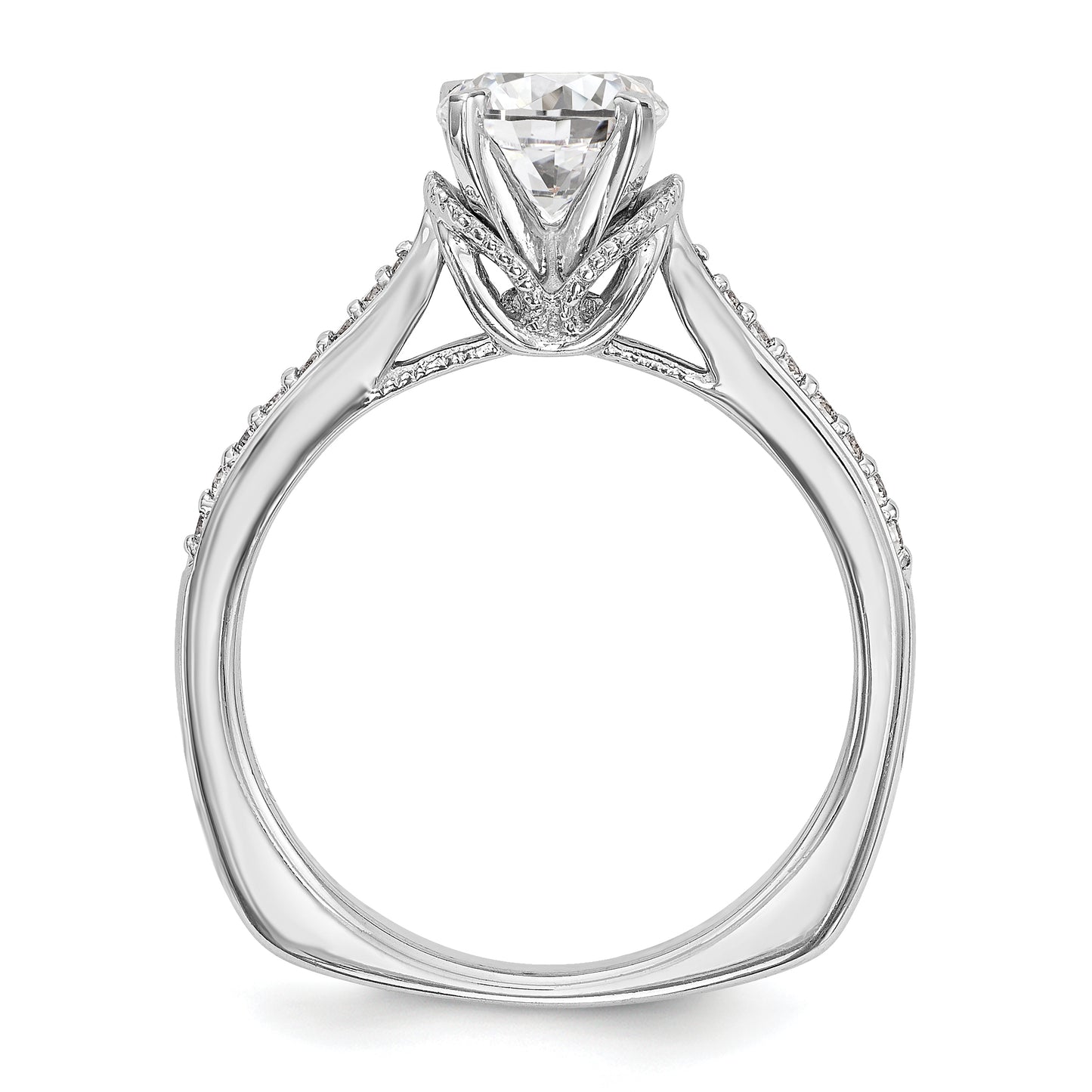 14kw Peg Set Simulated Diamond Engagement Ring