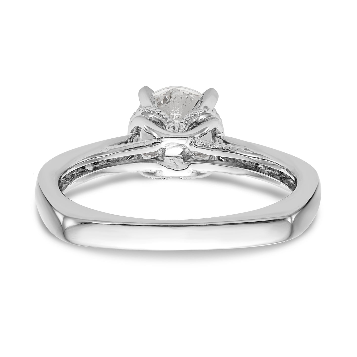 14kw Peg Set Simulated Diamond Engagement Ring