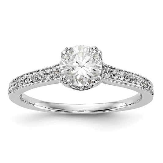 14K White Gold Simulated Diamond Engagement Ring