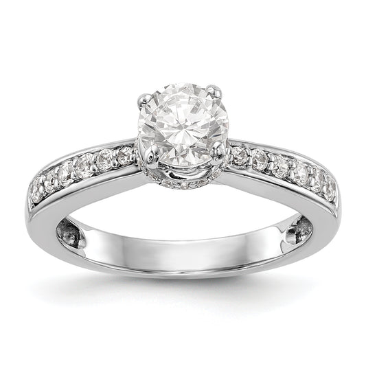 14K White Gold Simulated Diamond Engagement Ring