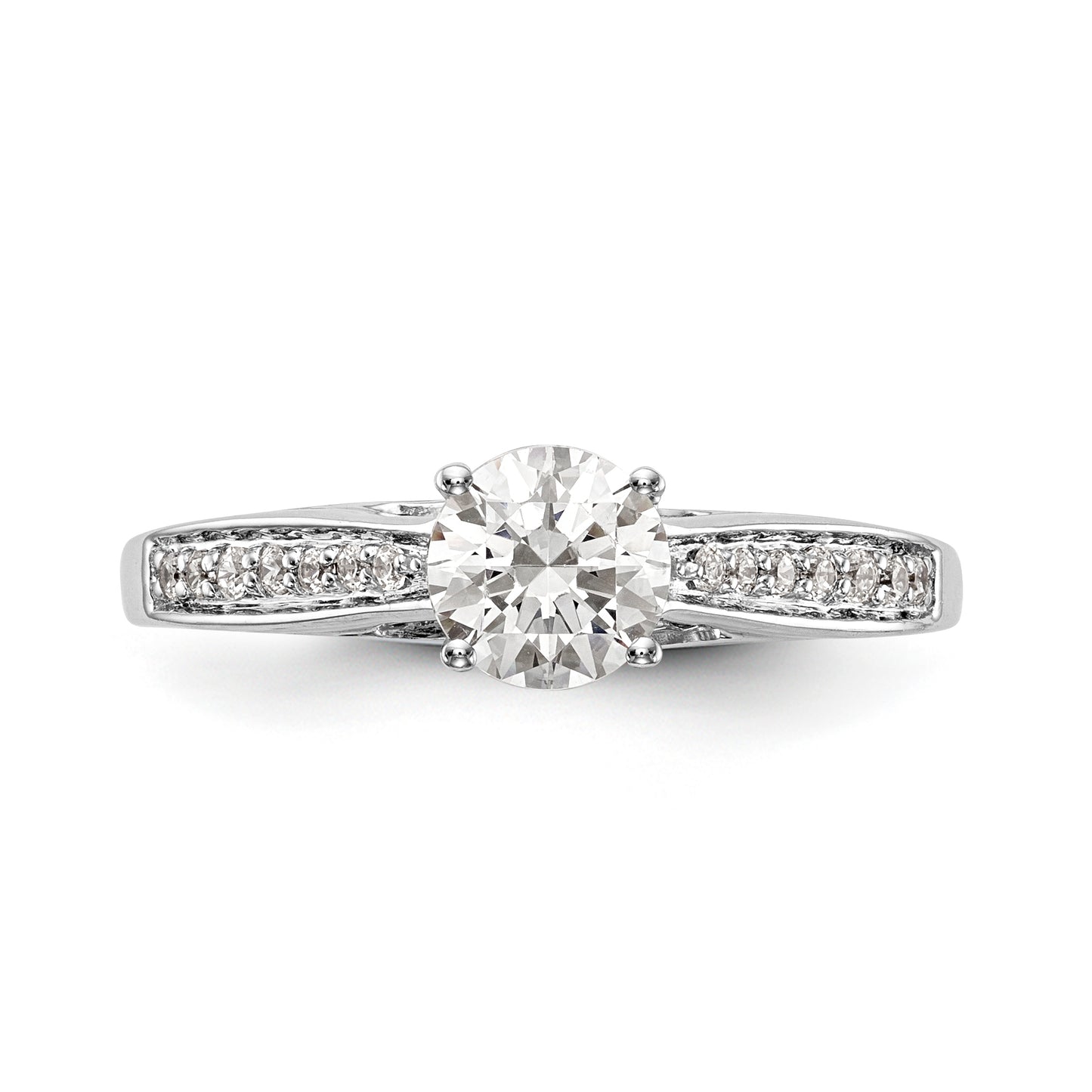 14K White Gold Simulated Diamond Engagement Ring