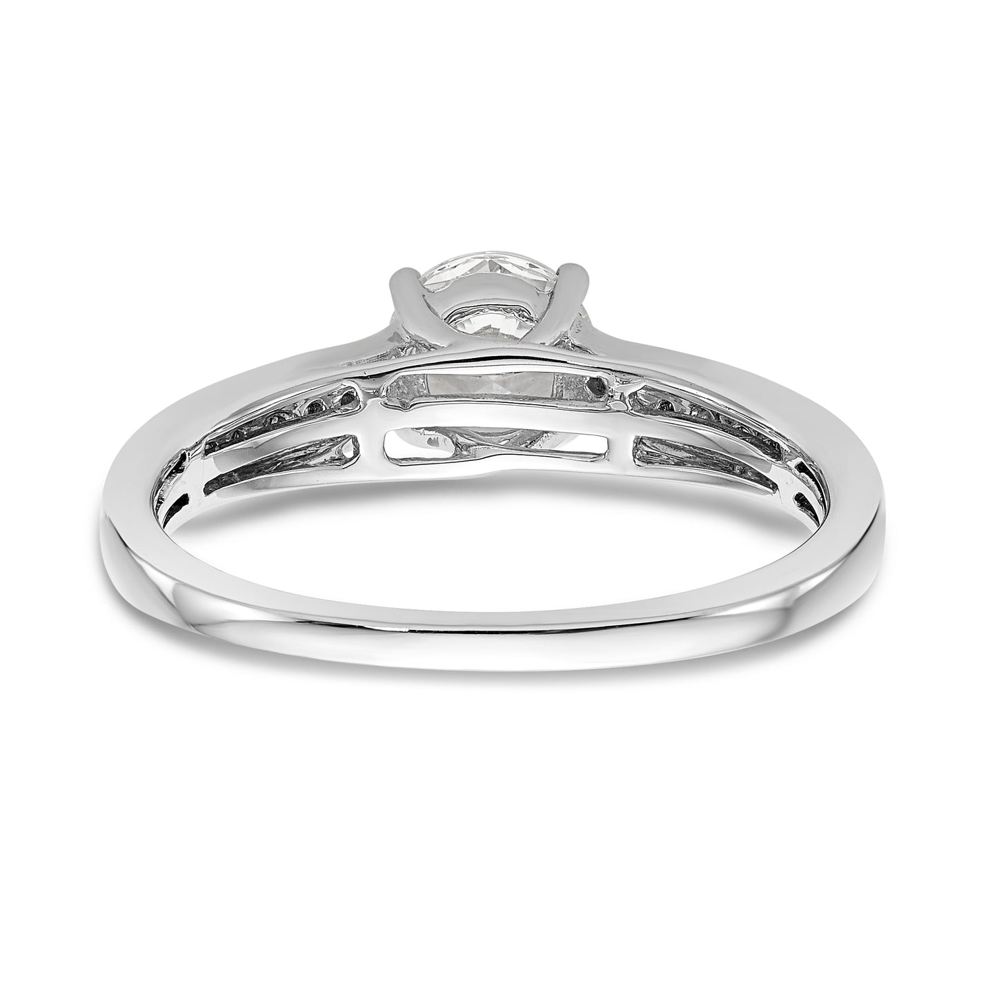 14K White Gold Simulated Diamond Engagement Ring