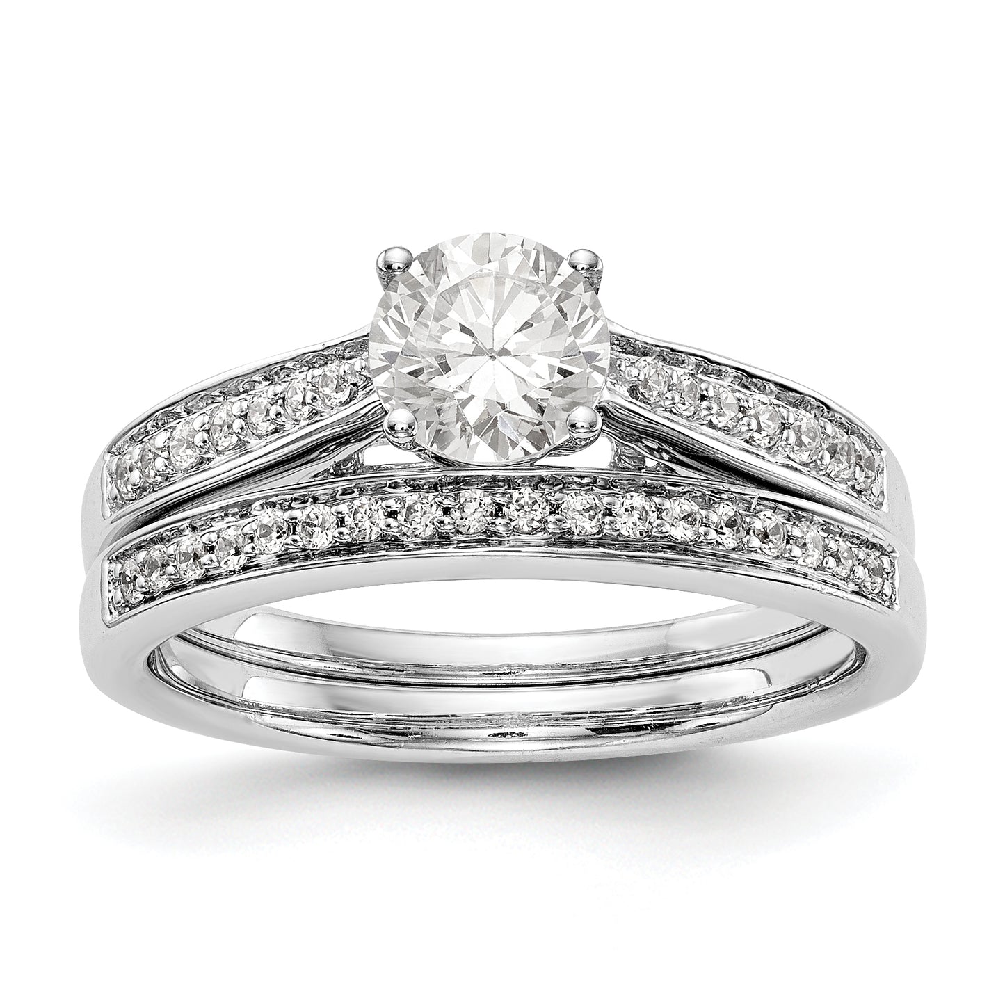 14K White Gold Simulated Diamond Engagement Ring