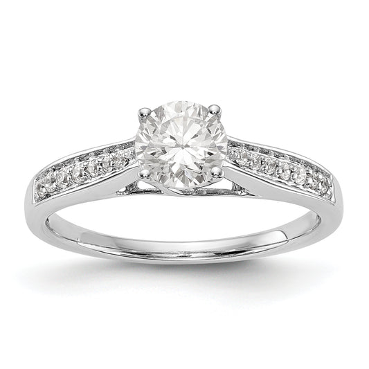 14K White Gold Simulated Diamond Engagement Ring