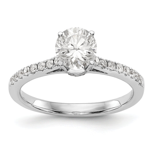 14K White Gold Simulated Diamond Engagement Ring