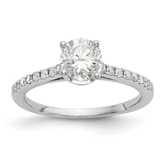 14K White Gold Simulated Diamond Engagement Ring