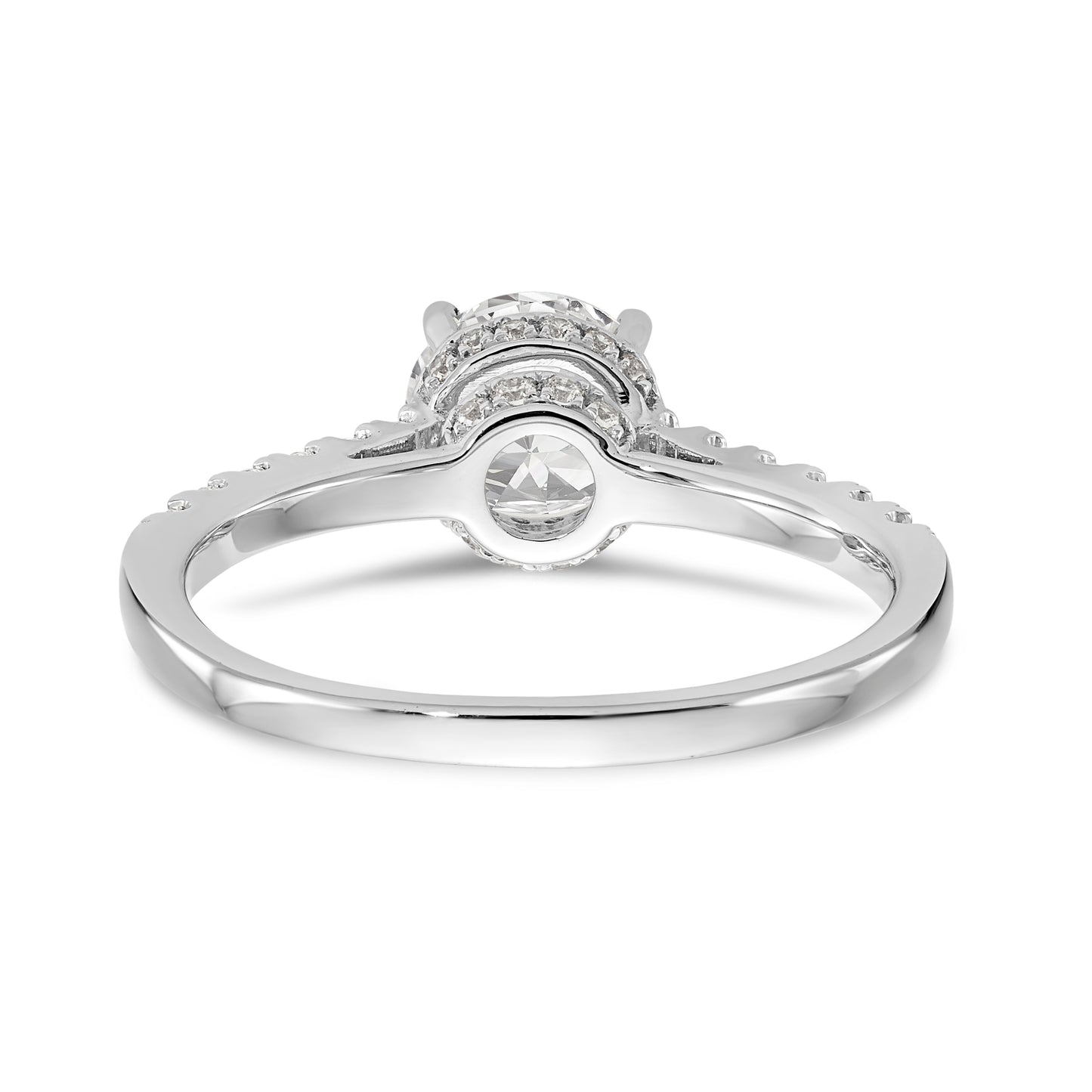 14K White Gold Simulated Diamond Engagement Ring