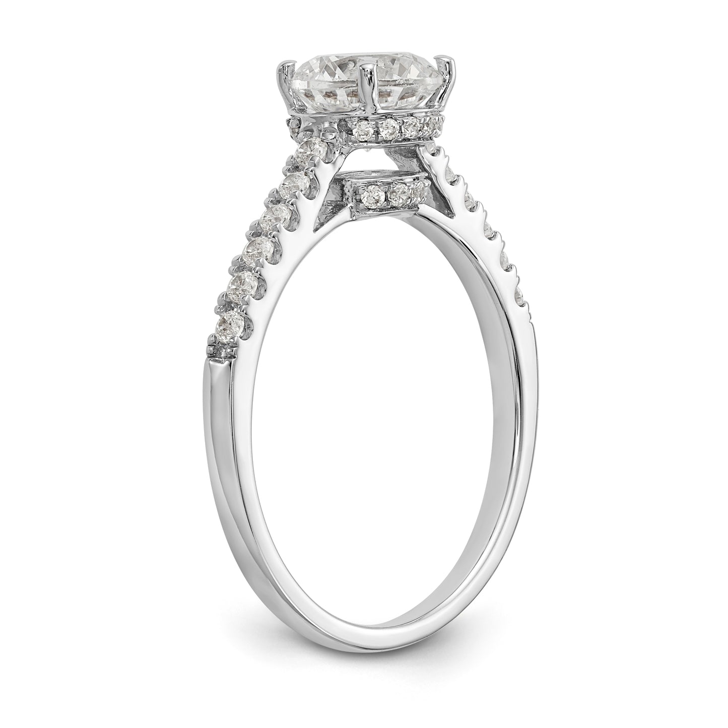 14K White Gold Simulated Diamond Engagement Ring