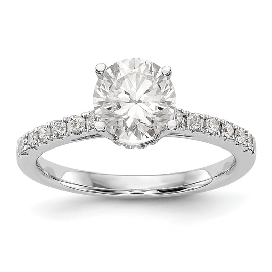 14K White Gold Simulated Diamond Engagement Ring