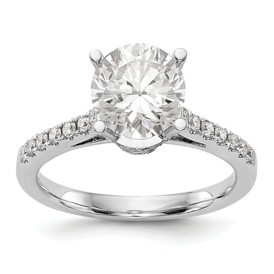 14K White Gold Simulated Diamond Engagement Ring