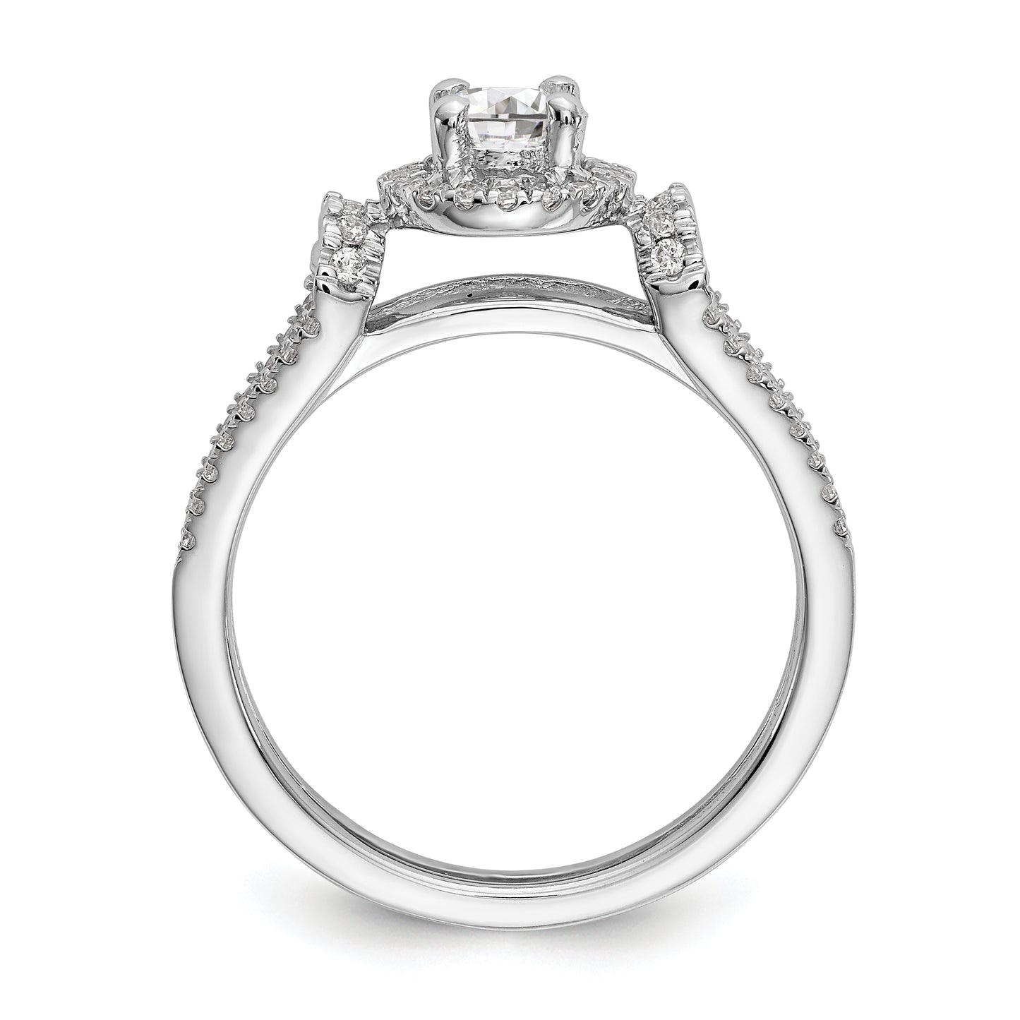 14K White Gold Simulated Diamond Engagement Ring