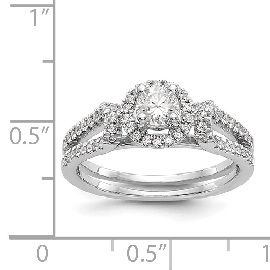 14K White Gold Simulated Diamond Engagement Ring