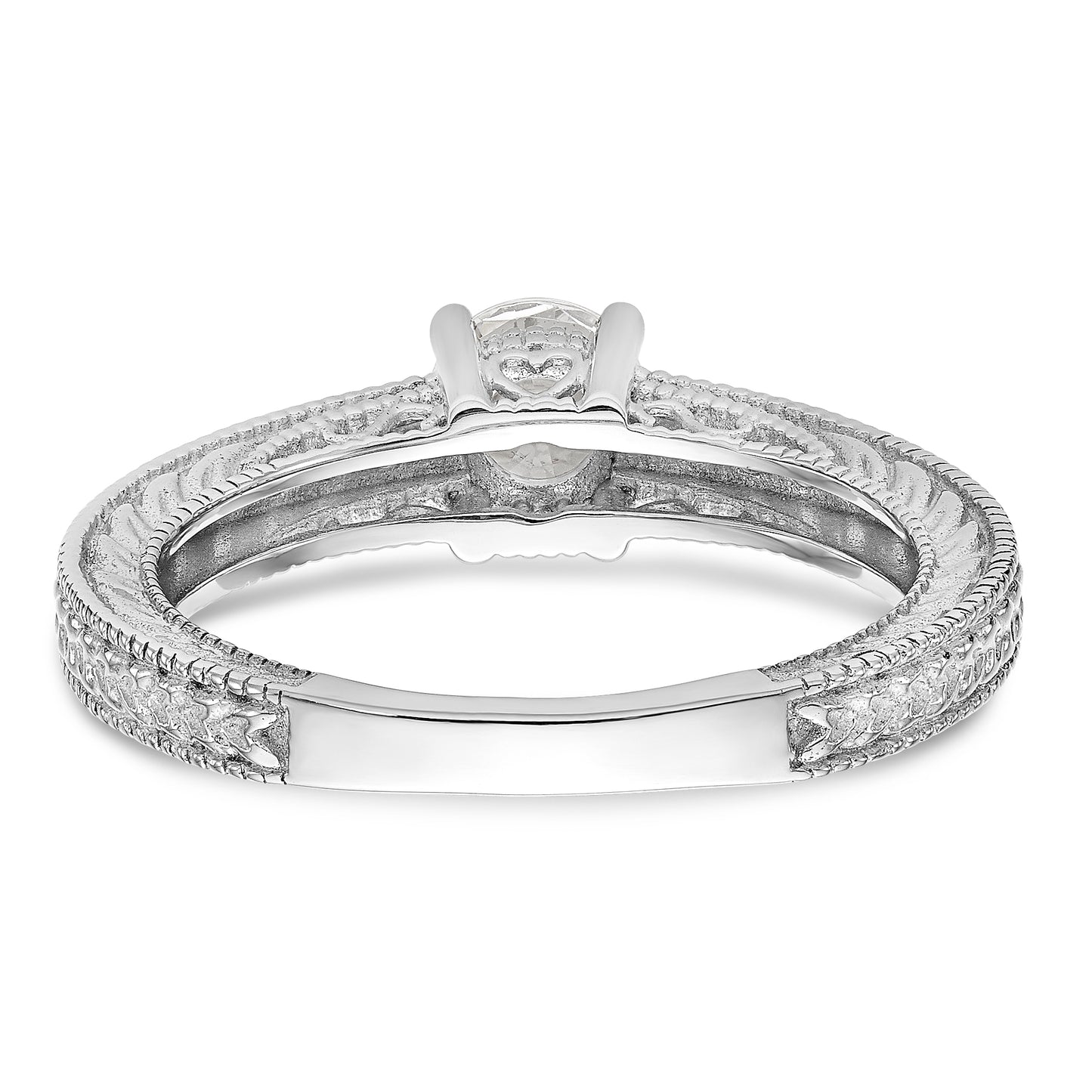 14K White Gold Simulated Diamond Engagement Ring