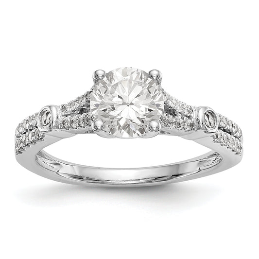 14K White Gold Simulated Diamond Engagement Ring