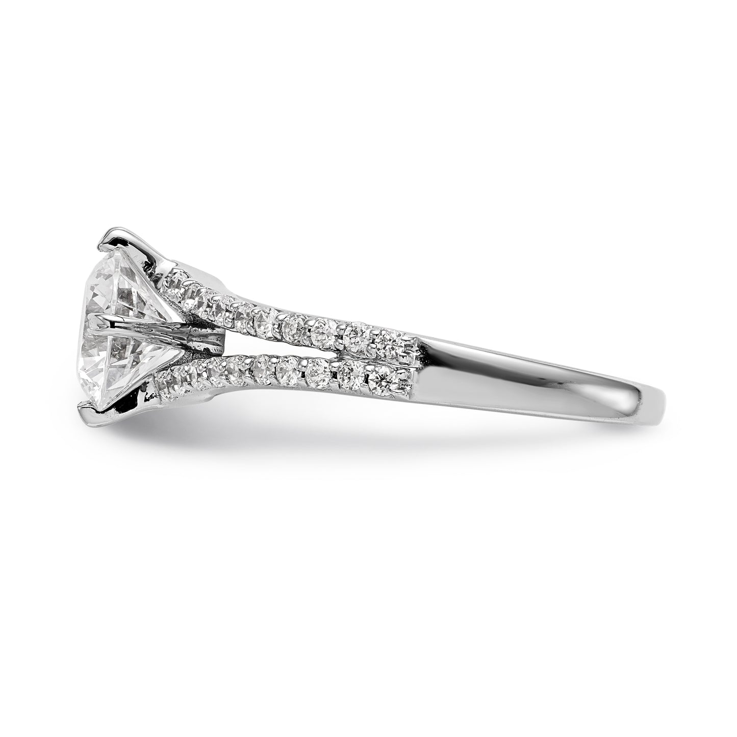 14K White Gold Simulated Diamond Engagement Ring