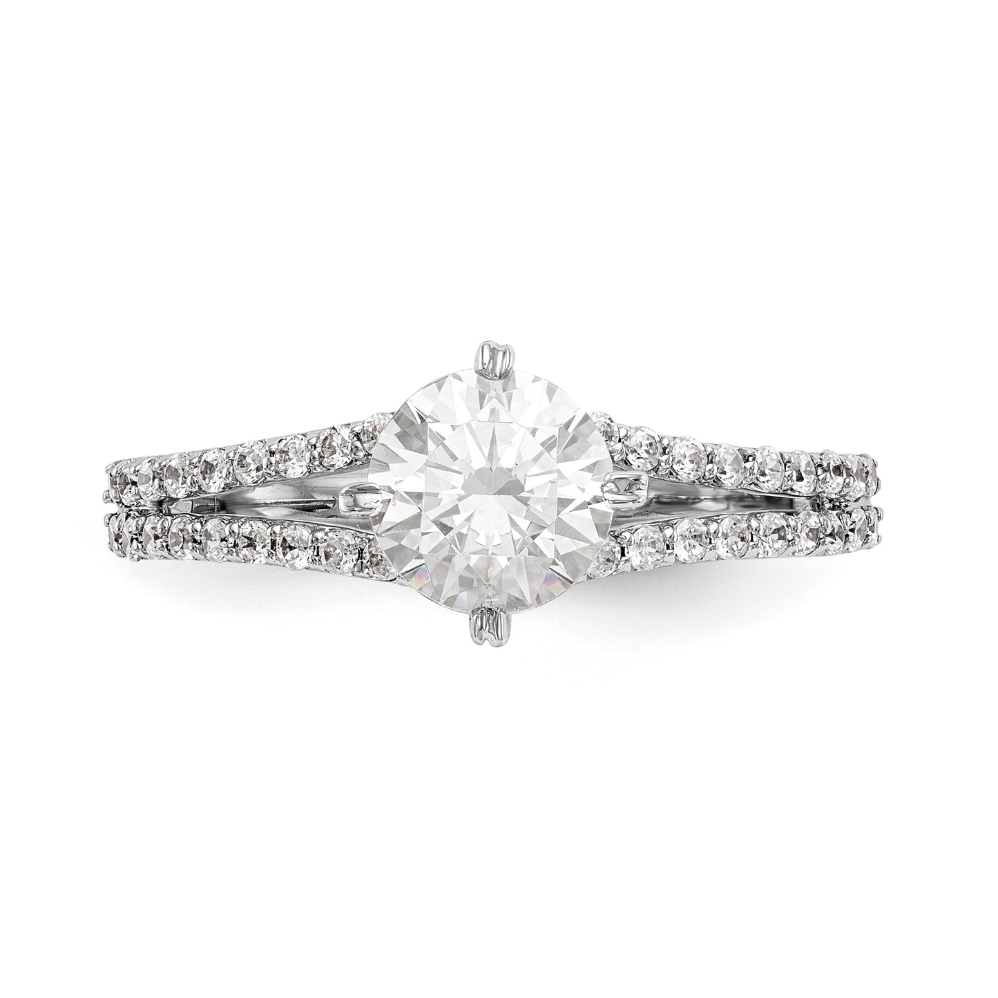 14K White Gold Simulated Diamond Engagement Ring