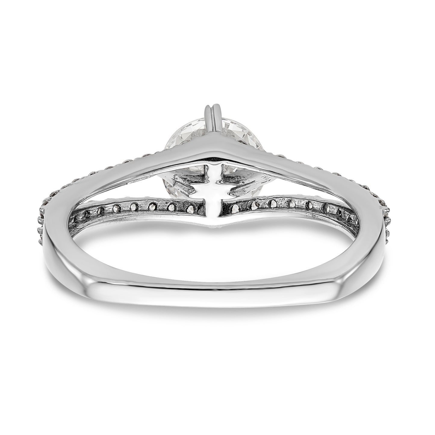 14K White Gold Simulated Diamond Engagement Ring