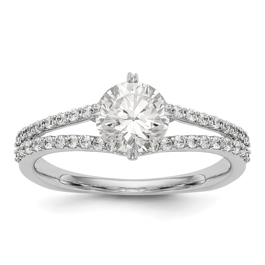 14K White Gold Simulated Diamond Engagement Ring